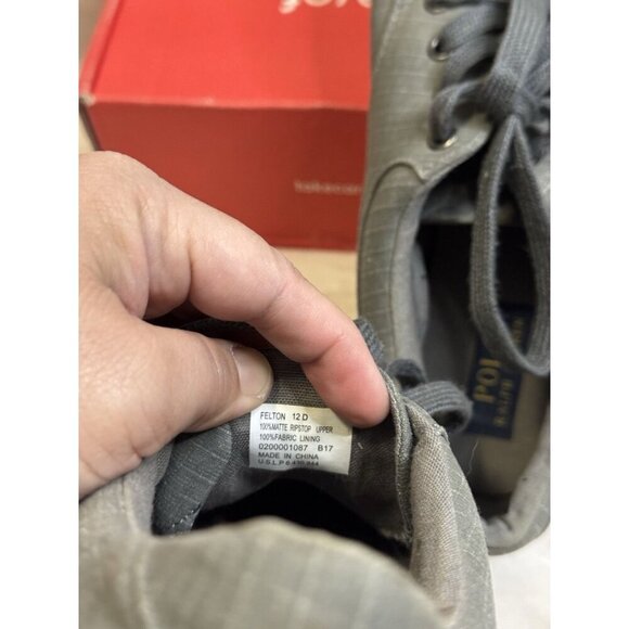 POLO RALPH LAUREN Mens Felton Gray Canvas Sneakers Sz 12D Casual Preppy READ - Picture 4 of 12
